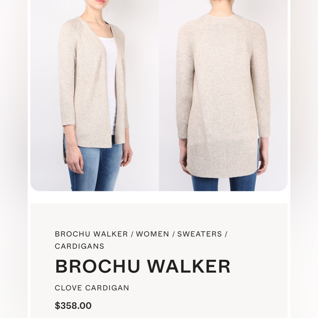 Brochu Walker Medium Gray Clove Open Front Linen Long Cardigan